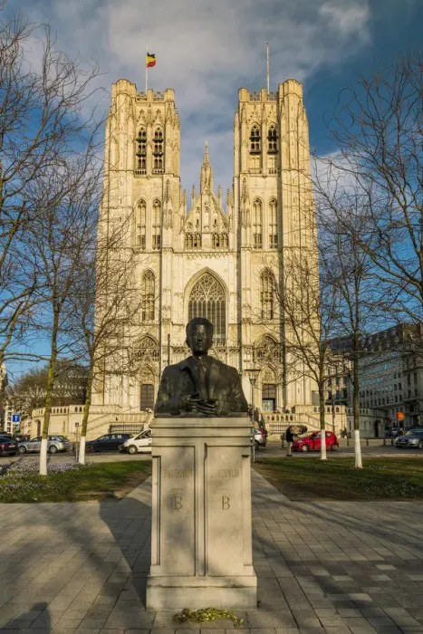 Framed Print : Statue of King Baudouin of Belgium and Cathedral of St. Michael and St. Gudula, Brussels Framed Print : Statue of King Baudouin of Belgium and Cathedral of St. Michael and St. Gudula, Brussels