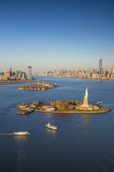 Framed Print : Statue of Liberty, Jersey City and Lower Manhattan, New York City, New York, USA Framed Print : Statue of Liberty, Jersey City and Lower Manhattan, New York City, New York, USA