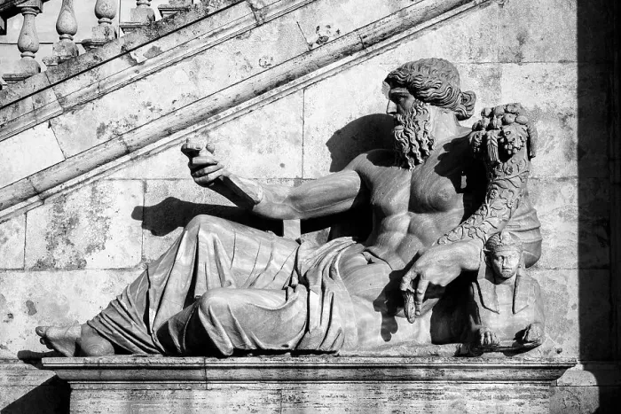 Framed Print : Statue of the Nile River God Capitoline Hill, UNESCO World Heritage Site, Rome, Lazio region, Italy