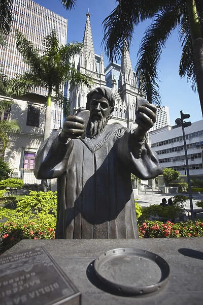 Statue outside Presbytarian Cathedral, Centro, Rio de Janeiro, Brazil