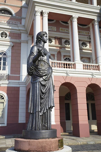 Statue outside Teatro Amazonas (Opera House), Manaus, Amazonas, Brazil
