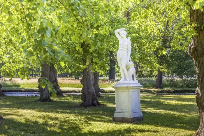 Framed Print : statue in the park of Drottningholm Palace near Stockholm, Sweden