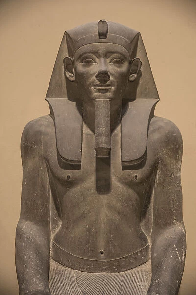 Statue of a Pharaoh that was positioned outside the Harhotep tomb, Egyptian Museum