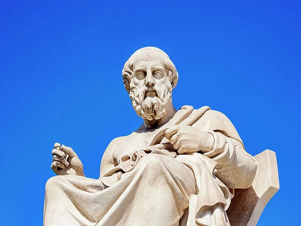 Statue of Plato in front of The Academy of Athens, Athens, Attica, Greece