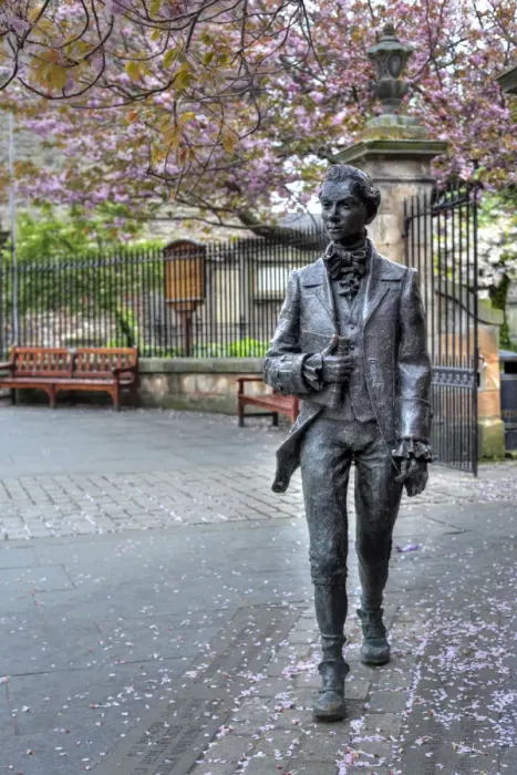 Framed Print : Statue of Robert Fergusson near Canongate Kirk, Royal Mile, Edinburgh, Scotland, UK Framed Print : Statue of Robert Fergusson near Canongate Kirk, Royal Mile, Edinburgh, Scotland, UK