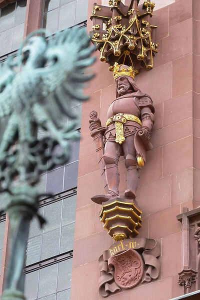 Statue on Romer (Town Hall), Frankfurt, Hesse, Germany