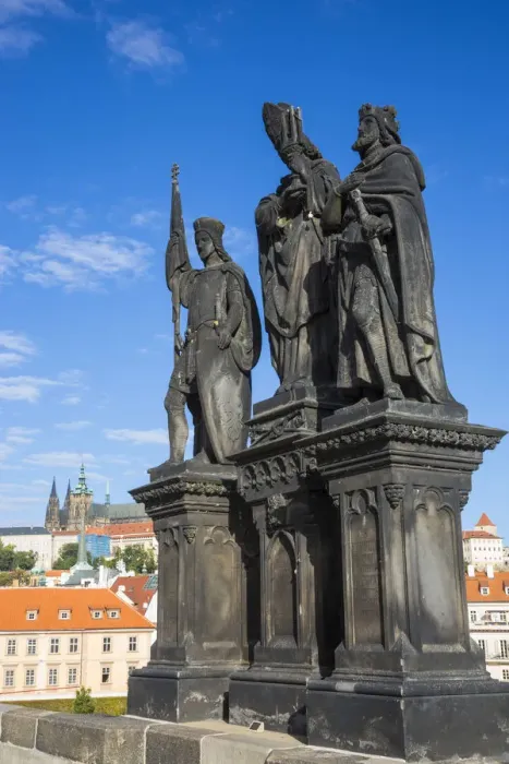 Framed Print : Statue of Saints Norbert of Xanten, Wenceslas & Sigismund, Charles Bridge (Karluv most) Framed Print : Statue of Saints Norbert of Xanten, Wenceslas & Sigismund, Charles Bridge (Karluv most)