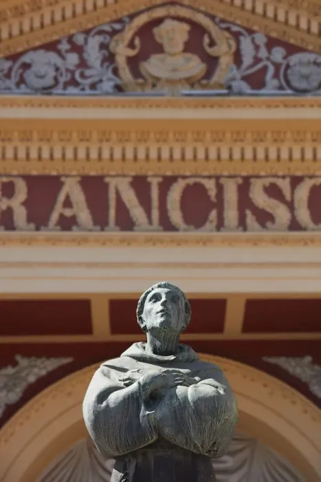 Framed Print : The statue of San Francisco in front of the Basilica Menor y Convento de San Francisco Framed Print : The statue of San Francisco in front of the Basilica Menor y Convento de San Francisco