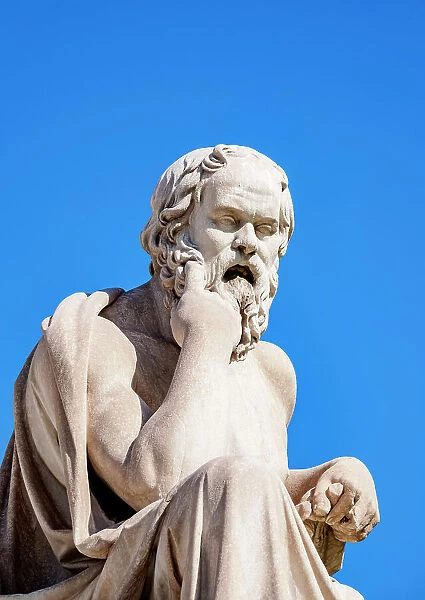 Statue of Socrates in front of The Academy of Athens, Athens, Attica, Greece