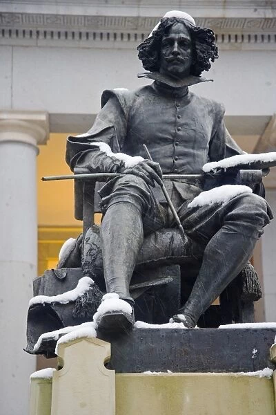 Statue of Velazquez in front of Museo del Prado, Madrid, Spain, Europe