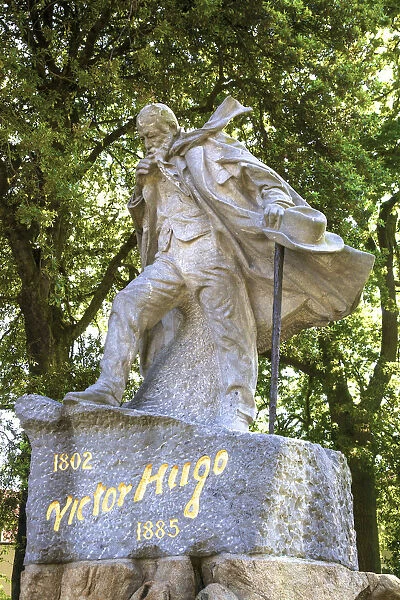 Statue Of Victor Hugo, Candie Park, St. Peter Port, Guernsey, Channel Islands