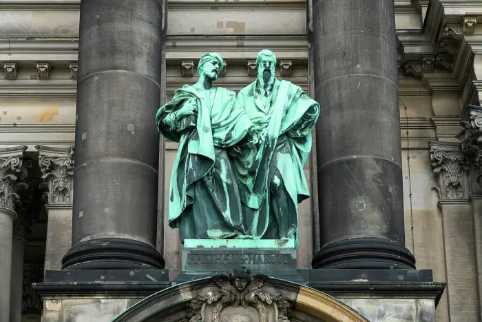 Framed Print : Detail of statues on Berlin Cathedral (Berliner Dom), Museum Island, UNESCO, Berlin, Germany Framed Print : Detail of statues on Berlin Cathedral (Berliner Dom), Museum Island, UNESCO, Berlin, Germany