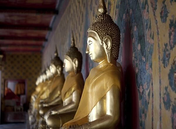 Statues of Buddha in the Wa Arun Temple in Bangkok Thailand