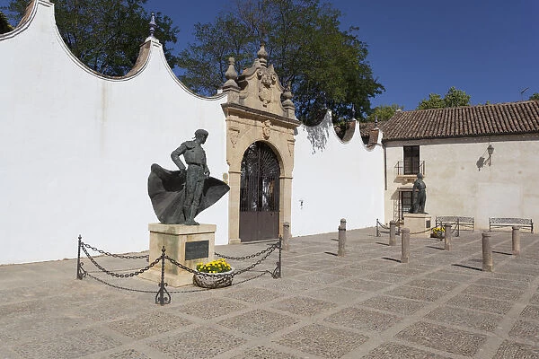Statues of bullfighters on the outside of the bullring, Ronda, province of Malaga