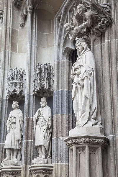 Statues on Cathedral of St Elizabeth, Kosice, Kosice Region, Slovakia