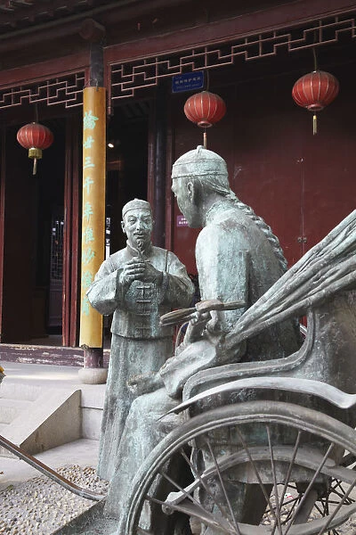 Statues outside Museum of Opera, Suzhou, Jiangsu, China