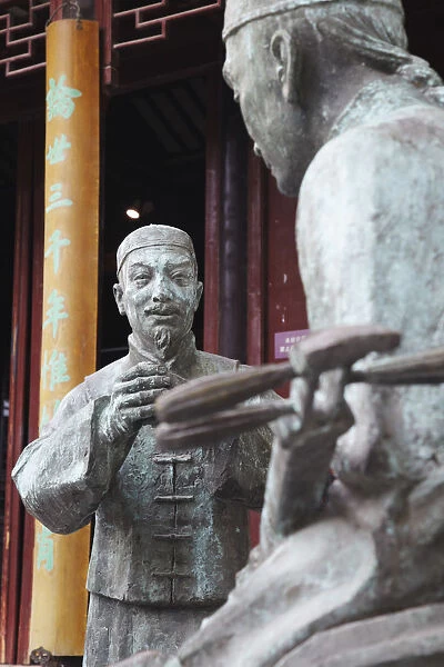 Statues outside Museum of Opera, Suzhou, Jiangsu, China
