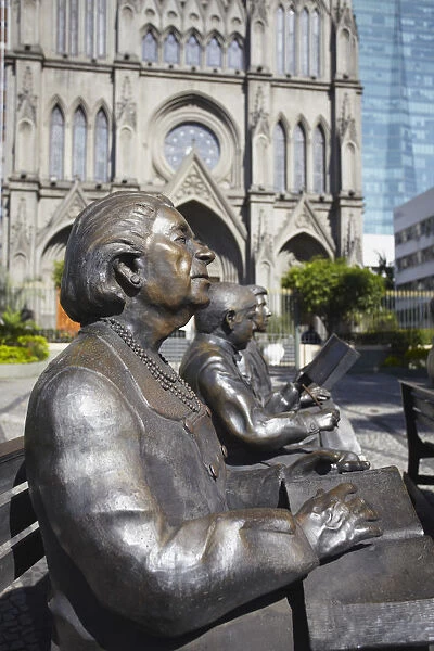 Statues outside Presbytarian Cathedral, Centro, Rio de Janeiro, Brazil