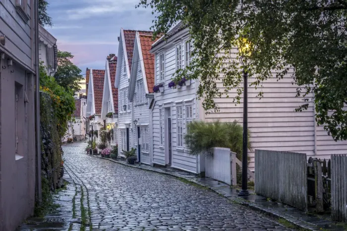 Framed Print : Stavanger city during the evening, Rogaland county, southern Norway