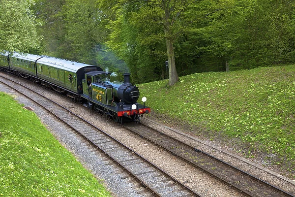 Steam Train on Bluebell Railway, Horsted Keynes, West Sussex, England, UK