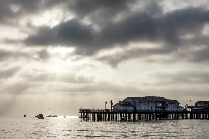 Framed Print : Stearns Wharf, Santa Barbara, California, USA