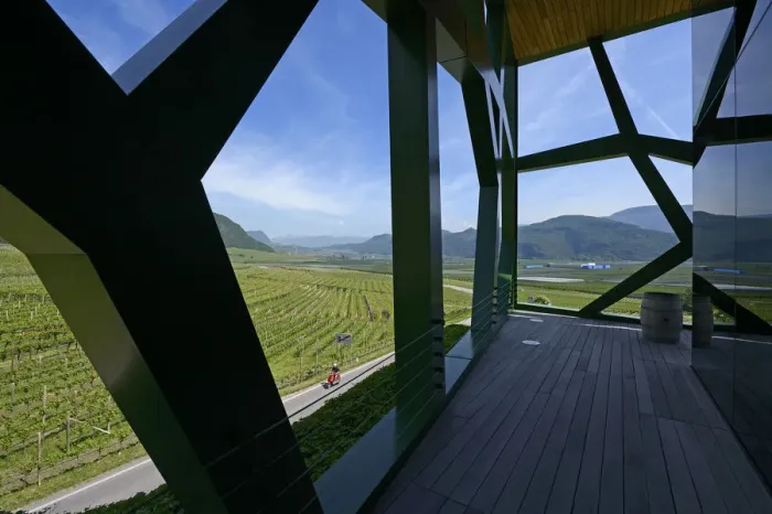 Framed Print : Steel vines architecture of the Tramin Winery, Wine Route, Tramin, South Tyrol, Italy Framed Print : Steel vines architecture of the Tramin Winery, Wine Route, Tramin, South Tyrol, Italy