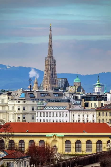 Framed Print : Stephansdom cathedral and city skyline, Vienna, Austria Framed Print : Stephansdom cathedral and city skyline, Vienna, Austria