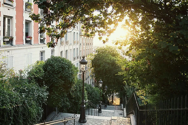 Steps by Montmartre, Paris, Ile de France, France