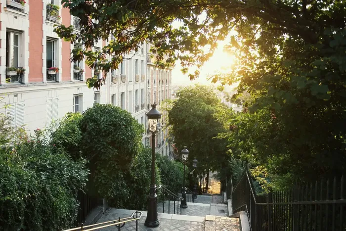 Framed Print : Steps by Montmartre, Paris, Ile de France, France Framed Print : Steps by Montmartre, Paris, Ile de France, France