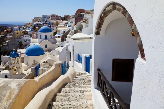 Framed Print : Steps to Oia, Santorini, Cyclade Islands, Greece Framed Print : Steps to Oia, Santorini, Cyclade Islands, Greece