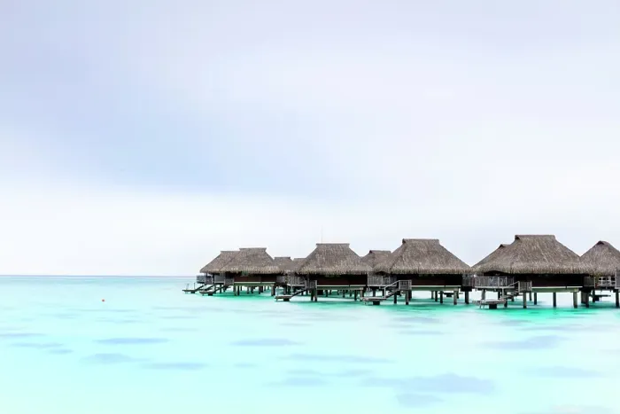 Framed Print : Stiled over-water hotel suites, Mo'orea, Society Islands, Pacific Ocean, French Polynesia Framed Print : Stiled over-water hotel suites, Mo'orea, Society Islands, Pacific Ocean, French Polynesia