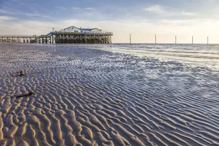 Framed Print : Stilt house on the beach in St. Peter-Ording, North Friesland, Schleswig-Holstein Framed Print : Stilt house on the beach in St. Peter-Ording, North Friesland, Schleswig-Holstein
