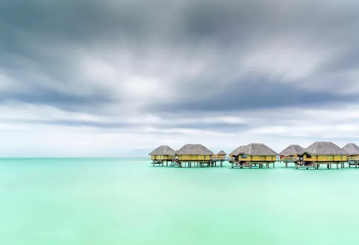 Framed Print : Stilted over-water hotel suites, Taha'a, Society Islands, Pacific Ocean, French Polynesia Framed Print : Stilted over-water hotel suites, Taha'a, Society Islands, Pacific Ocean, French Polynesia