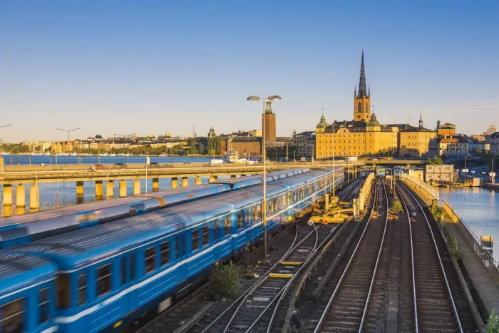 Framed Print : Stockholm, Sweden, Northern Europe. Railway close to T-Bana central station with Framed Print : Stockholm, Sweden, Northern Europe. Railway close to T-Bana central station with