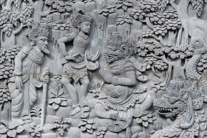 Framed Print : Stone carving in a temple in Ubud, Bali, Indonesia Framed Print : Stone carving in a temple in Ubud, Bali, Indonesia