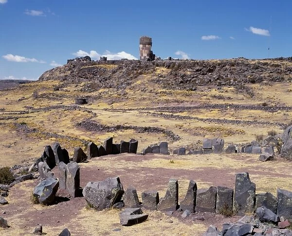 Stone circle & chullpas mark ceremonial Inca burial grounds
