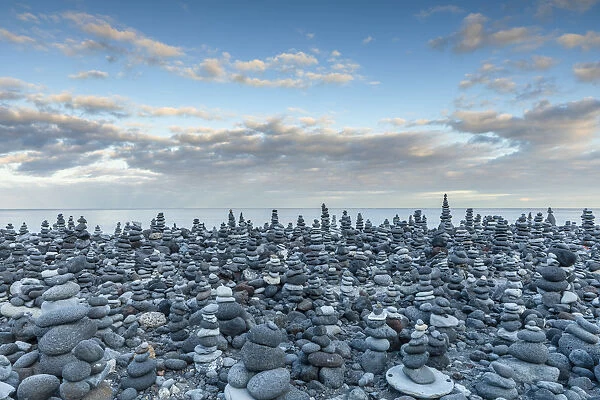 Stone Displays at Playa Jardin, Puerto de la Cruz, Tenerife, Canary Islands, Spain