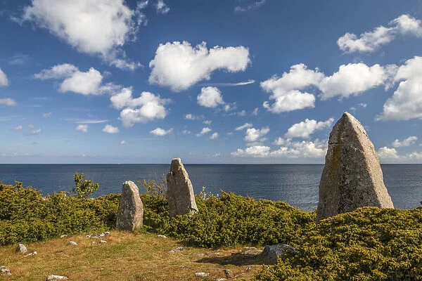 Stone monuments on the east coast of Bornholm, Denmark