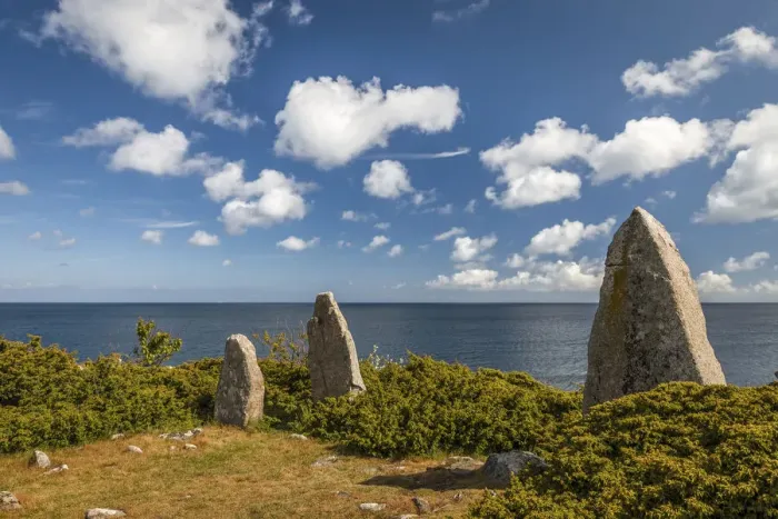 Framed Print : Stone monuments on the east coast of Bornholm, Denmark Framed Print : Stone monuments on the east coast of Bornholm, Denmark