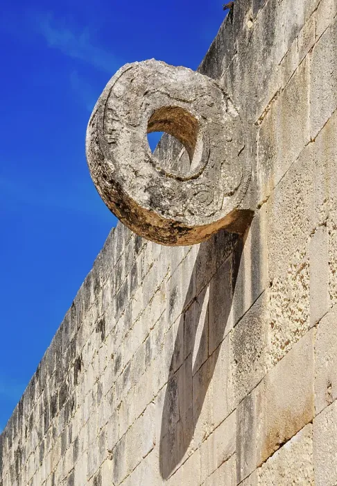 Framed Print : Stone Ring at The Great Ball Game Court, Chichen Itza, Yucatan State, Mexico