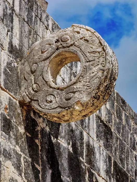 Framed Print : Stone Ring at The Great Ball Game Court, Chichen Itza, Yucatan State, Mexico