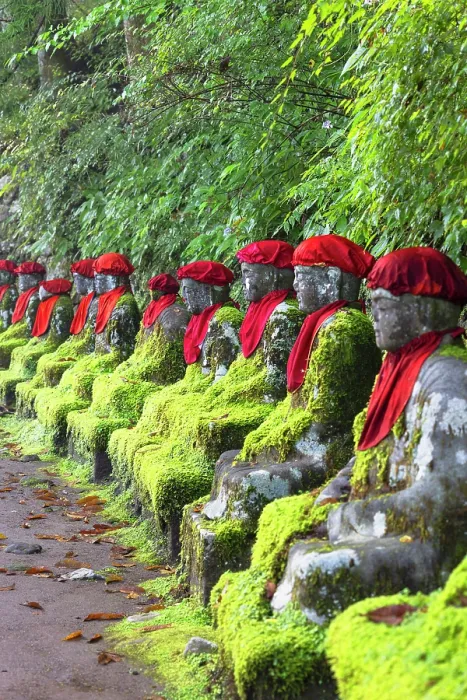 Framed Print : Stone statues (jizo) along Kanmangafuchi Abyss, Nikko, Tochigi, Japan