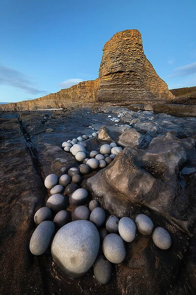 Stones along the Glamorgan Heritage Coast, Vale of Glamorgan, Wales