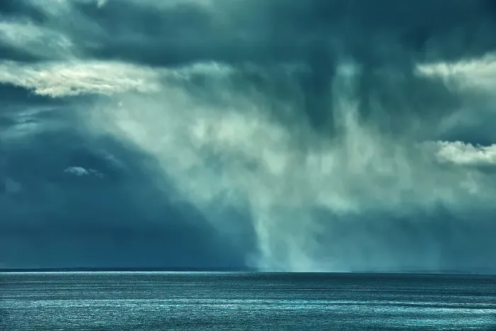 Framed Print : Storm clouds on the Cabot Strait, Wreck Cove, ova Scotia, Canada