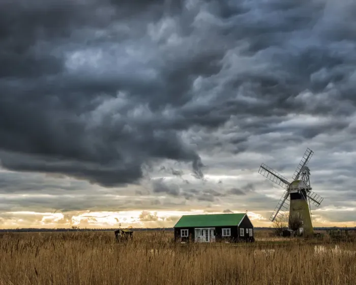 Framed Print : Storm Clouds over St. Benets Mill, Norfolk Broads National Park, Norfolk, England Framed Print : Storm Clouds over St. Benets Mill, Norfolk Broads National Park, Norfolk, England