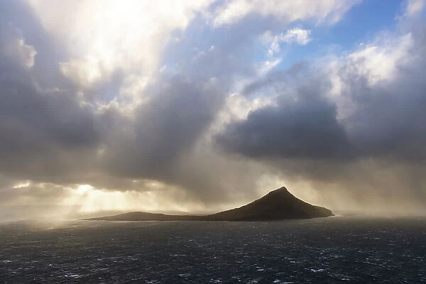 Storm hit the island of Koltur. Faroe Islands