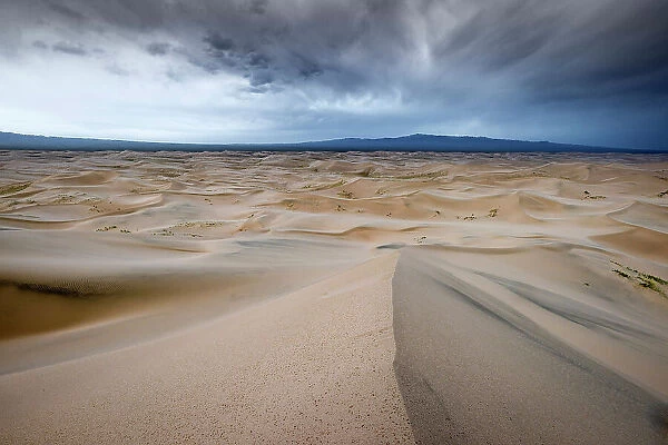 Storm over the Khongoryn Els sand dunes, Gobi Desert, Mongolia