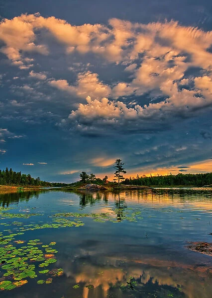 Storm light on Middle Lake Kenora, Ontario, Canada