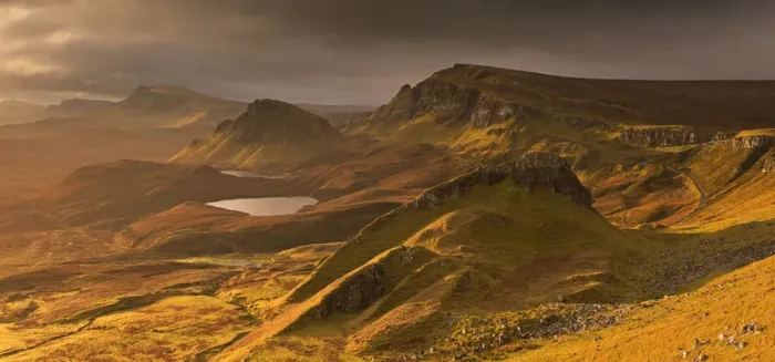 Framed Print : Storm light over the Quiraing on the Isle of Skye, Scotland. Autumn (November) Framed Print : Storm light over the Quiraing on the Isle of Skye, Scotland. Autumn (November)