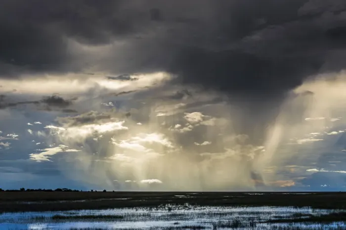 Framed Print : Storm and rain clouds over grassland at sunset, Liuwa Plain National Park, Zambia Framed Print : Storm and rain clouds over grassland at sunset, Liuwa Plain National Park, Zambia